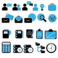 Office computer network icon set