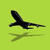 Isolated silhouette of a passenger jet N2