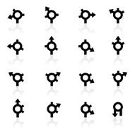 Black Symbols - GPS Roundabout Arrows