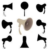 Megaphone silhouette set