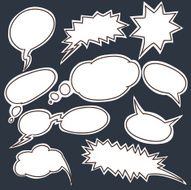 Set of comic style talk clouds
