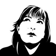 portrait of a woman pondering in high contrast