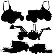 Farm Equipment Silhouettes