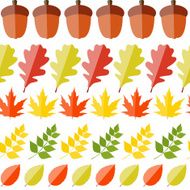 Shiny Autumn Natural Leaves Seamless Pattern Background Vector N3