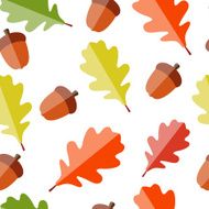 Shiny Autumn Natural Leaves Seamless Pattern Background Vector N5