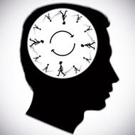 Man head with walking thoughts N2