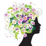 Floral head silhouette N2