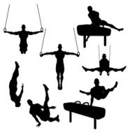 Male Gymnastics Silhouette Collection (vector raster)