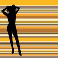 Sexy female on retro background N2