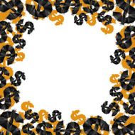 Dollar signs border made in contemporary geometric style vector