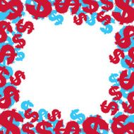 Dollar signs border made in contemporary geometric style vector N2