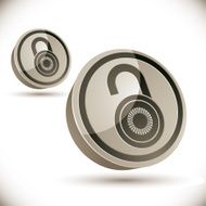 Lock 3d icon isolated on white background