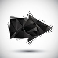 Black arrow geometric icon made in 3d modern style