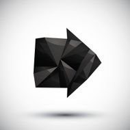 Black arrow geometric icon made in 3d modern style N2