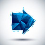Blue arrow geometric icon made in 3d modern style N2