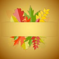 Shiny Autumn Natural Leaves Background Vector Illustration N46