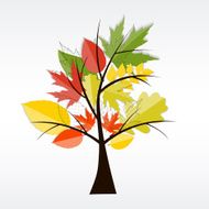Shiny Autumn Natural Tree Background Vector Illustration N3