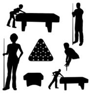 Billiards Silhouette Collection (vector jpg)