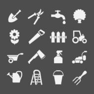 Set icons of garden and farm
