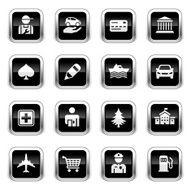 Supergloss Black Icons - GPS Points of Interest