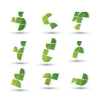 Abstract 3d geometric simplistic symbols set vector abstract ic