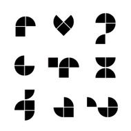 Abstract geometric simplistic icons set vector symbols