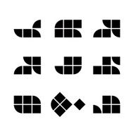 Abstract geometric simplistic icons set vector abstract symbols