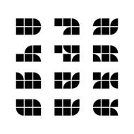 Geometric simplistic icons set vector abstract symbols