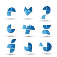 Abstract 3d geometric simple symbols set vector abstract icons