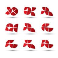 Geometric 3d simple symbols set abstract vector icons N2
