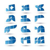 Abstract 3d simple symbols set geometric vector abstract icons