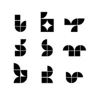 Abstract geometric simplistic icons set vector symbols N2