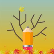 Shiny Autumn Natural Tree Background Vector Illustration N4