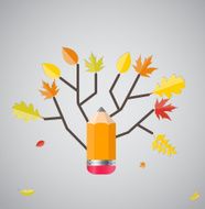 Shiny Autumn Natural Tree Background Vector Illustration N5