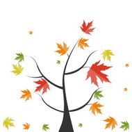 Shiny Autumn Natural Tree Background Vector Illustration N7