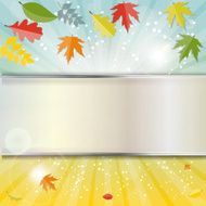 Shiny Autumn Natural Leaves Background Vector Illustration N64