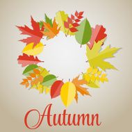 Shiny Autumn Natural Leaves Background Vector Illustration N71