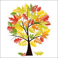 Shiny Autumn Natural Tree Background Vector Illustration N8