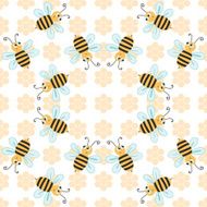 Seamless pattern with bees N2