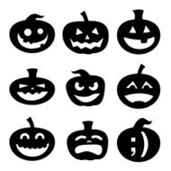 Halloween pumpkin silhouette set