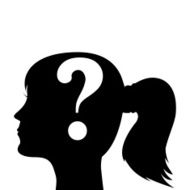 Human head silhouette with a question mark N2