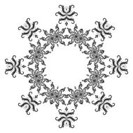 Pattern of snowflakes contours