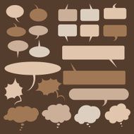 Vector Set of Flat Comics Bubbles Talk and Think