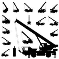 vector crane silhouette set