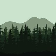 Seamless mountain landscape forest silhouettes