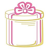 Gift box round pictogram