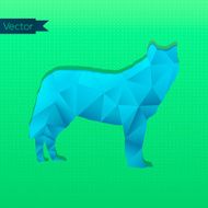 Triangular Stamp Blue Wolf