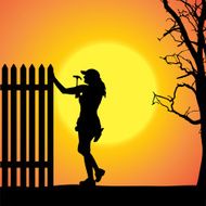 Vector silhouette of a woman N1519