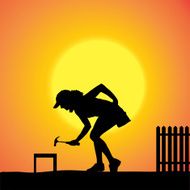 Vector silhouette of a woman N1520