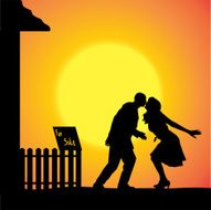 Vector Silhouette Of People N576
